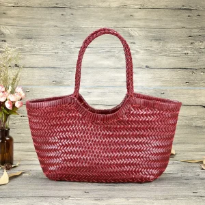 Vegetable Basket Genuine Leather Handwoven Tote Bag Women's Fashion Shopping Bag Large Capacity Shoulder Bag Luxury Design - AliExpress Women's Handbags