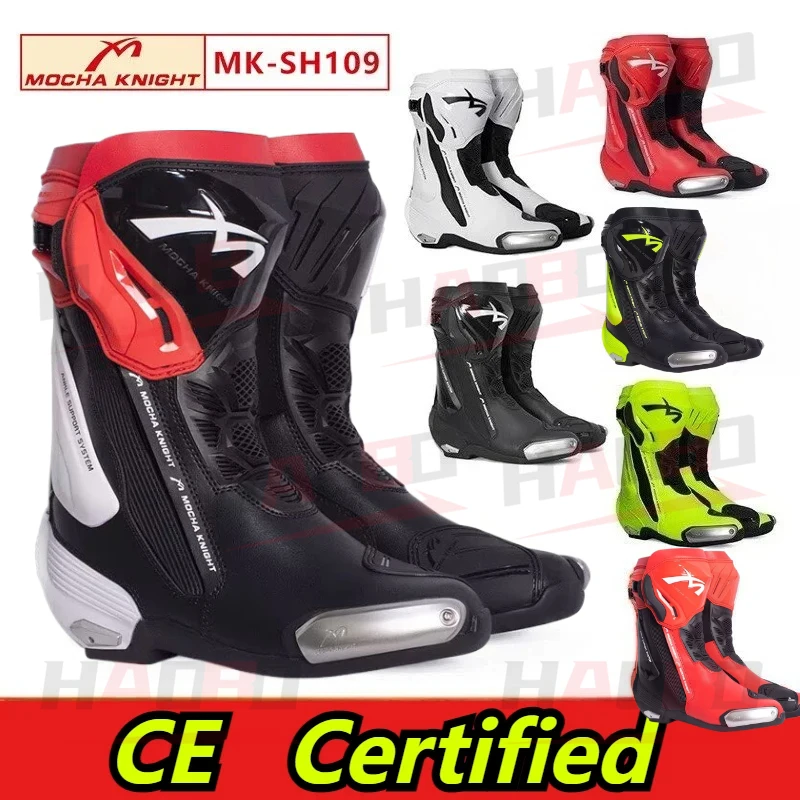 BENKIA SH109 Mocha Motorcycle Boots CE Certification Professional Track Riding Botas Men Women Anti Slip Waterproof Boots - AliExpress Motorcycle Equipments