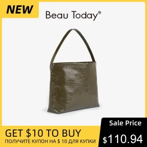 BEAUTODAY Shoulder Bags Women Genuine Cow Leather Large Capacity Solid Handbags Ladies Business Bags Handmade 62067 - AliExpress Women's Handbags
