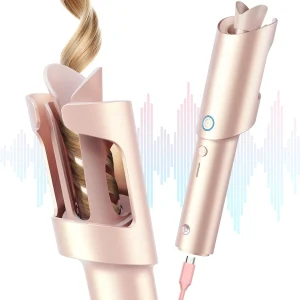 1 Inch Beach Waves Rotating Curling Wand, Portable Hair Curlers for Travel, Dual Voltage & Rechargeable Curler for Women, Tangle-Free, Gold Blush - AliExpress Hair Care & Styling