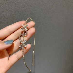 Small Zircon Cross Headband Long Length Women Korean Elegant Minimalist Daily Wear Premium Comfortable Lightweight - AliExpress Hair Care & Styling