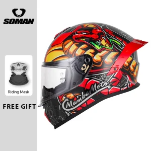 SOMAN Motorcycle Helmet Color Lens Full Face Helmet Noise Reduction Motorbike Riding Accessories Men Women Capacetes De Moto DOT - AliExpress Motorcycle Equipments