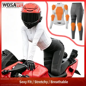 WOSAWE Women Motorcycle Jacket Pants Set with Soft Pads Summer Autumn Motocross Touring Gear Slim Fit Motorbike Clothing - AliExpress Motorcycle Equipments