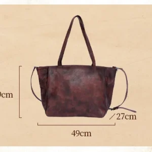 Literary Retro Genuine Leather Women Handbag Shoulder Bag Shopping Tote Bags New Real Leather Large Capacity Leather Female - AliExpress Women's Handbags