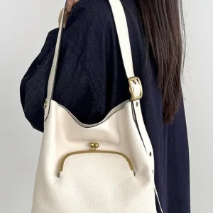 Women Single Shoulder Bag Fashion Handbag Cowhide Genuine Leather Bucket Bag Large Capacity Office Ladies New Crossbody Bags - AliExpress Women's Handbags