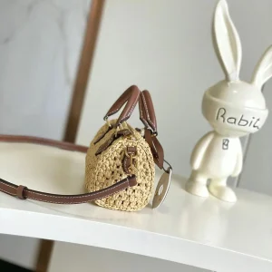 Natural Straw Mini Boston Bag Women Leather Trim Summer Beach Crossbody Handbag - AliExpress Women's Handbags