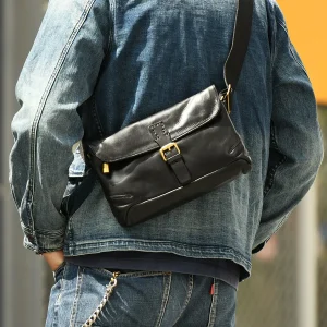 PNDME fashion luxury genuine leather men's women's crossbody bag casual daily party designer handmade cow leather shoulder bag - AliExpress Men's Bags