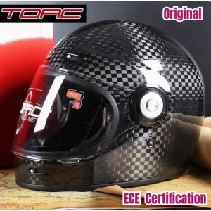 Original TORC Carbon Fiber Helmet T135 Full Face Helmet Cover Retro Helmet Men and Women Motorcycle Personality Cool Locomotive - AliExpress Motorcycle Equipments