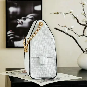 Women Woven Texture Quilted Vertical Tote Bag Contrast Black Edge Flap Interwoven Gold Chain Shoulder Handbag - AliExpress Women's Handbags