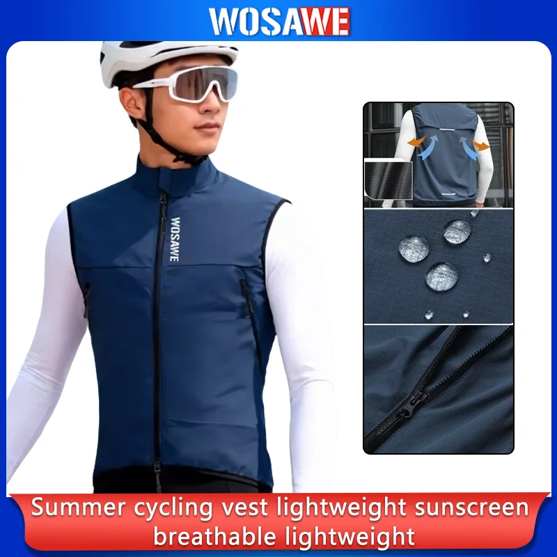 WOSAWE Cycling Vest Windproof Cycling Wind Gilet Waterproof 2 Way Zippers Cycling Windbreaker Zipper Pockets Men Women - AliExpress Motorcycle Equipments
