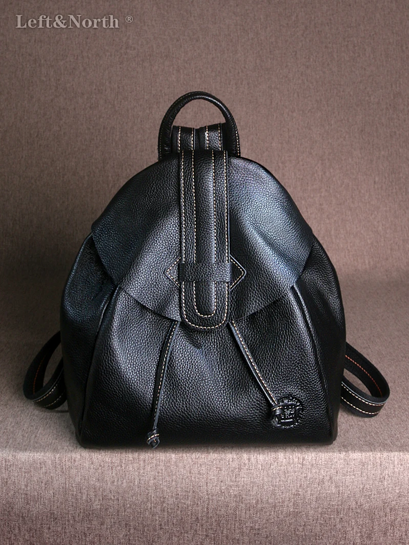 LEFT&NORTH Women's Aesthetic Flip-top Backpacks Legitimate Genuine leather 100% Natural Cowhide Casual Fashion Original brand - AliExpress Women's Handbags