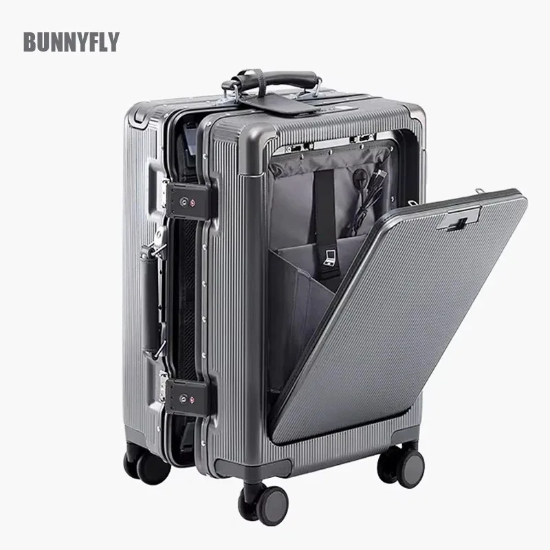 Premium PC Wide Trolley Luggage Front Opening Multi-Functional Women's 20-Inch Boarding Box and Men's 24-Inch Suitcase Combo - AliExpress Hair Care & Styling
