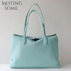 MOTINGSOME Full Grain Genuine Leather Women Bag Roomy 40cm Hasp Shoulder Tote Lychee Pattern Handbag Luxury Designer Bags 2026 - AliExpress Women's Handbags