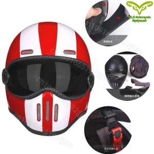 Vintage Helmet Motorcycle Full Helmet Men's and Women's Cruise American Locomotive Lightweight Housing велошлем с визором - AliExpress Motorcycle Equipments