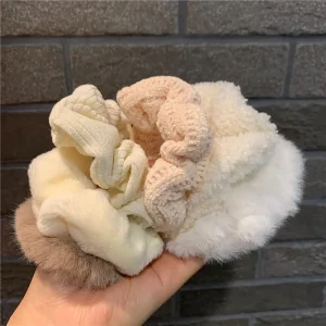 7 Pack Knitted Velvet Hair Ties for Women Winter Warm Non Slip Ponytail Holders Ethereal Daily Use Scrunchie Set - AliExpress Hair Care & Styling