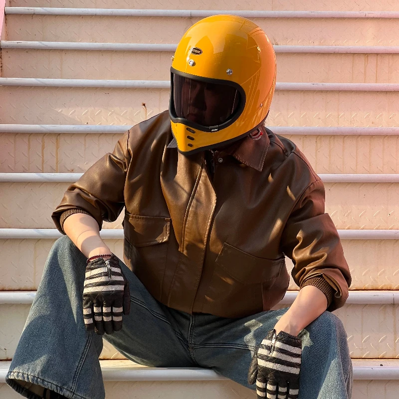 Retro Full Face Motorcycle Helmet Beak Bird Mouth Vintage Cafe Racer Helmet for Cruiser Scooter Men Women - AliExpress Motorcycle Equipments