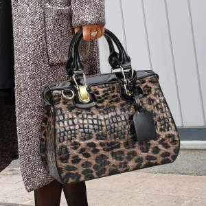 Leopard Print Women's Bag Shaping Leather Bag Handbag Women's Pure Cow Leather Bag Portable Shoulder Messenger Bag - AliExpress Men's Bags