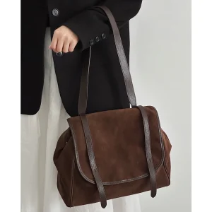2026 New High-quality Frosted Suede Top Layer Cowhide Square Women's Bag American Retro Large Capacity Simple Versatile Backpack - AliExpress Women's Handbags