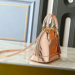 Rose Gold Mirror Mini Dome Bag Women Metallic Leather Crossbody Handbag - AliExpress Women's Handbags