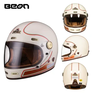BEON Motorcycle Helmet Full Helmet Carbon Fiber Men's and Women's Motorcycle All Seasons General Retro Cruise 512 - AliExpress Motorcycle Equipments