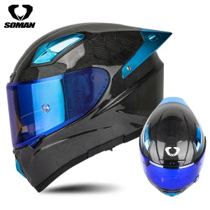  SOMAN Full Face Helmet Carbon Fiber Motorcycle Helmets Man Women Moto Casco Accessories DOT Approved 헬멧 오토바이헬멧 шлем для мотоц - AliExpress Motorcycle Equipments