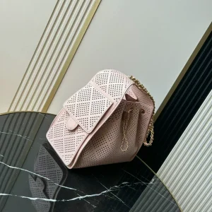 Women Light Pink Hollow Perforated Cutout Flap Bag Interwoven Gold Chain Crossbody Shoulder Handbag - AliExpress Women's Handbags