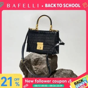 BAFELLI PURSE 2026 LUXURY BAG CROCODILE GRAIN LEATHER EVENING HANDBAG FASHION BUSINESS HANDLE CASUAL WOMEN FEMALE CROSSBODY - AliExpress Women's Handbags