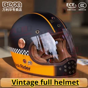 BEON Classic Retro Motorcycle Helmet Men Women Cafe Racer Helmets Fiberglass Casco Moto Lightweight Casco Vintage Cruise Moto - AliExpress Motorcycle Equipments