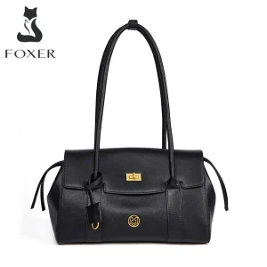 FOXER Genuine Leather Women Shoulder Bag Large Capacity Commuter Tote Bag Fashion Handbag Elegant Office Ladies Underarm Purse - AliExpress Women's Handbags