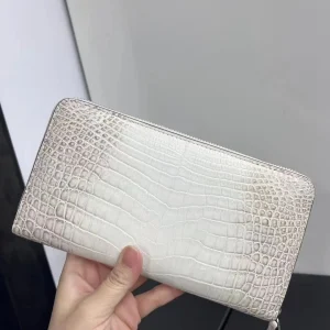 2025 New Crocodile Leather Men's Long Wallet Himalayan White Belly Women Clutch Bag Fashion Large Capacity Clutch Purse 45 - AliExpress Men's Bags