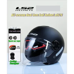 LS2 Three-quarter Helmet Men Women Double Lenses Motorcycle Half Helmet Anti-fog Locomotive Four Seasons 3C Certification OF620 - AliExpress Motorcycle Equipments