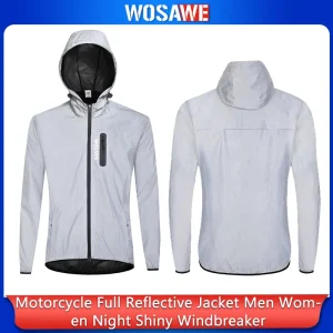 WOSAWE Motorcycle Full Reflective Jacket Men Women Night Shiny Windbreaker Street Riding Hip Hop Loose Hooded Coats with Pockets - AliExpress Motorcycle Equipments