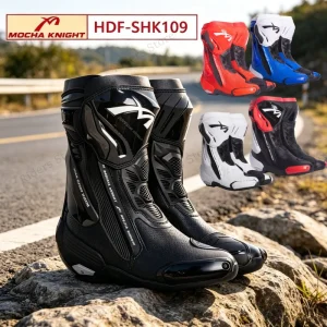 HDF-SHK109 Motorcycle Racing Boots for Men Women, Summer Breathable Motorbike Shoes, Anti-fall Track Race Protective Boots - AliExpress Motorcycle Equipments
