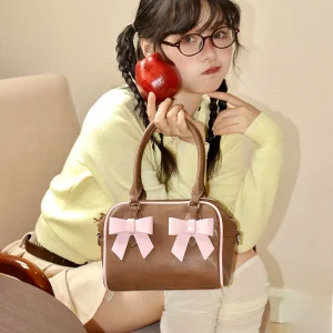 Lush Heart Sweet Boston Bag Women's Handbag Korean Style Single Shoulder Crossbody Bag Elegant Soft Leather Fashion Bag - AliExpress Women's Handbags