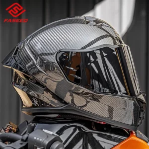 Carbon Fiber Motorcycle Helmet Red Blue Lens Capacete Man Women Racing Casco for DUKADI for Honda for TRIUMPH Big Size 54-67cm - AliExpress Motorcycle Equipments