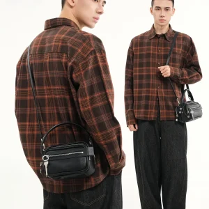 Casual Vintage Crossbody Bag Unisex Single Shoulder Youth Messenger Small Square Bag Trendy Leather Handbag for Men And Women - AliExpress Men's Bags