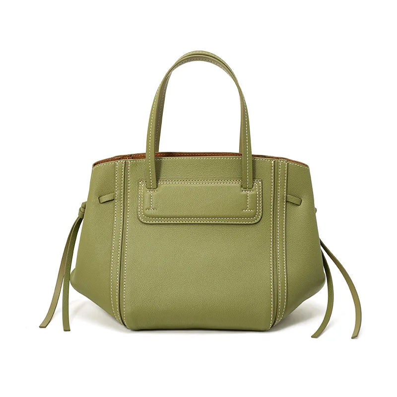 Genuine Top Grain Leather Work Tote Bag for Women Detachable Crossbody Strap Minimalist Commute Handbag with Suede Inner Pouch - AliExpress Women's Handbags
