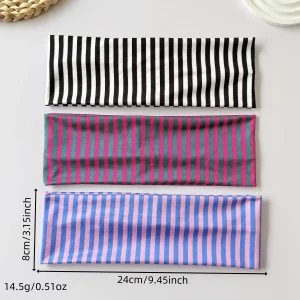 1pc Fashion Striped Wide Headband High Stretch Yoga Hair Band for Women Workout Gym Sweat Absorbing Non Slip - AliExpress Hair Care & Styling