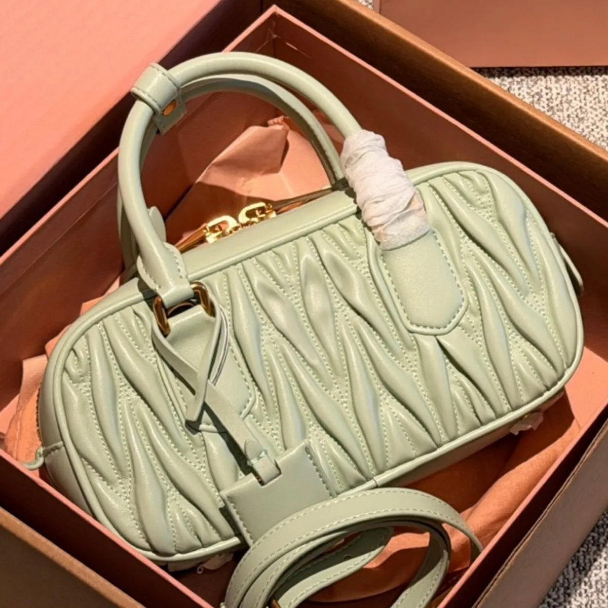 Retro Folded Bowling Bag Handbag Single Shoulder Crossbody Women's Bag New 2026 Summer Leather Handbag Satchel Tote Bag - AliExpress Women's Handbags