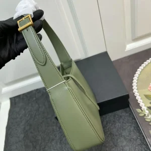 Women Olive Green Minimalist Hobo Shoulder Bag Solid Smooth Leather Adjustable Buckle Strap Casual Daily Underarm Tote Handbag - AliExpress Women's Handbags