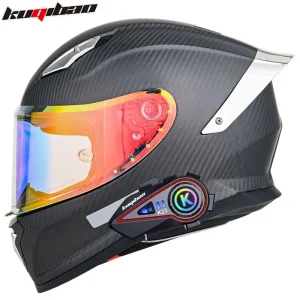 Kuqibao Carbon Fiber Motorcycle Helmet DOT Men's and Women's Racing Four Seasons Bluetooth Full Helmet Casco Para Motos - AliExpress Motorcycle Equipments
