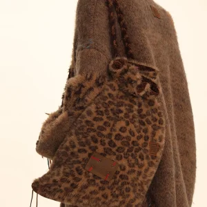 Autumn / Winter Faux Fur Sexy Leopard Print Personalized Knitted Plush Women's Bag Drawstring Drawstring Portable Backpack Trend - AliExpress Women's Handbags