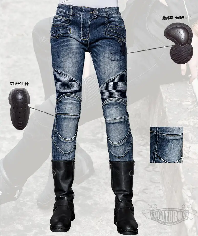 Uglybros Motorcycle Motorpool Jeans Womens Pantshigh Elastic Motorbike Riding Rider Racing Pants With Protective - AliExpress Motorcycle Equipments