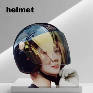 Retro light motorcycle helmet, men's and women's half helmets, carbon fiber three-quarters helmet, summer motorcycle sun protect - AliExpress Motorcycle Equipments