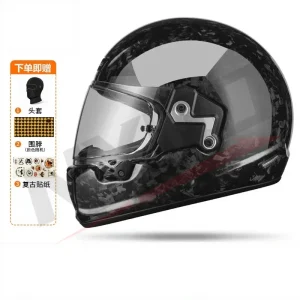 Motorcycle Retro Helmet Carbon Fiber Men Women Four Season Fiberglass Locomotive Cruise Pedal Full Helmet - AliExpress Motorcycle Equipments