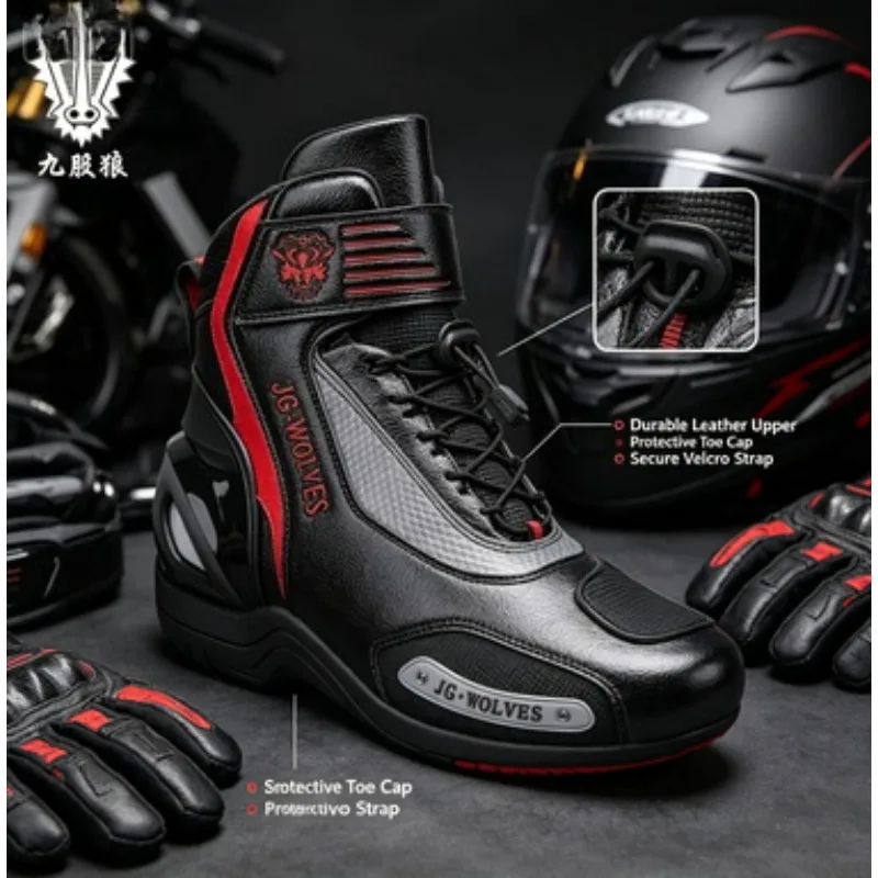 2026 Motorcycle Riding Leather Boots for Men and Women Outdoor Botas Motocross Winter Black Thick Soled Plush Knight Boots - AliExpress Motorcycle Equipments