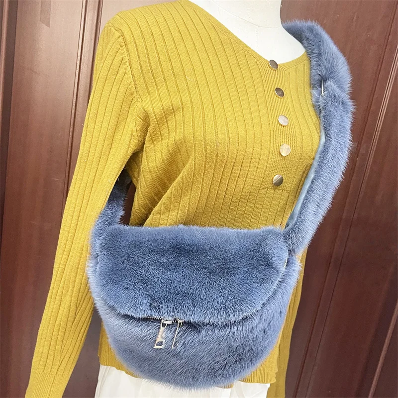 2026 New Fur Bag Real Mink Fur Shoulder Bag Women's Handbag Designer Shoulder Crossbody Bag Luxury Mink Fur Fanny Pack Purse - AliExpress Women's Handbags