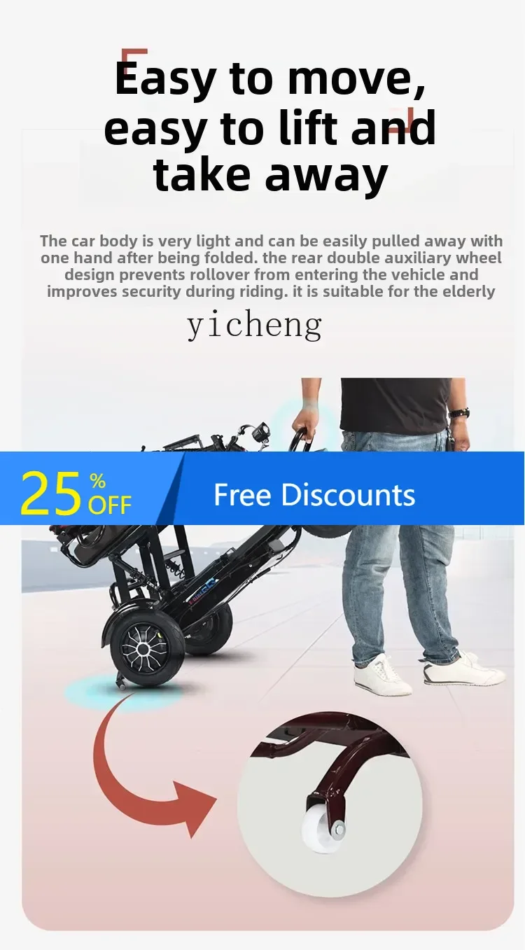 AB electric tricycle household small mini elderly walking folding lightweight men's and women's elderly leisure battery car - AliExpress Motorcycle & ATV