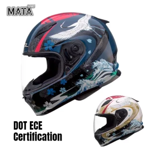 DOT ECE Certification Motorcycle Riding Helmet for Men and Women Ukiyoe Crane Four Seasons Couple SF-2M Casco De Moto - AliExpress Motorcycle Equipments