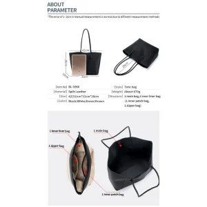 Genuine Leather Fashionable Versatile Women's Tote Bag  Large Capacity with High-End Feel Commuting With Mother-child Pockets - AliExpress Women's Handbags
